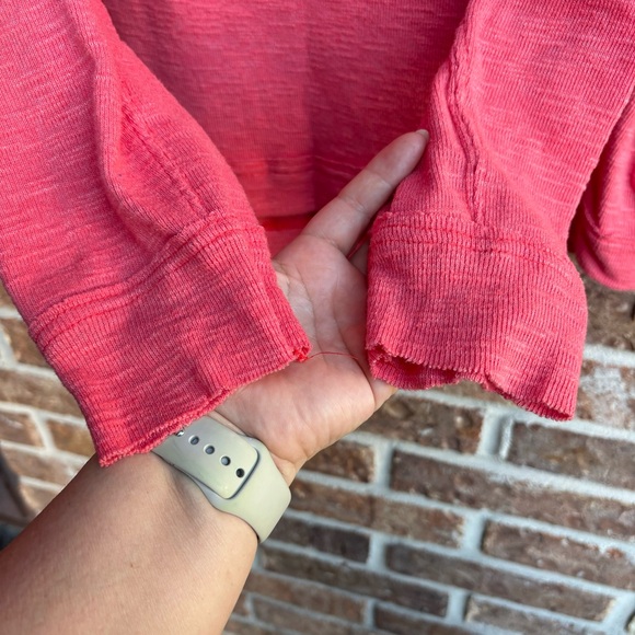 FREE PEOPLE We The Free Womens Dont Forget Me Pullover Shirt in Coral-Size Small - Picture 8 of 9